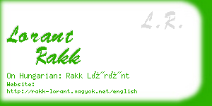 lorant rakk business card